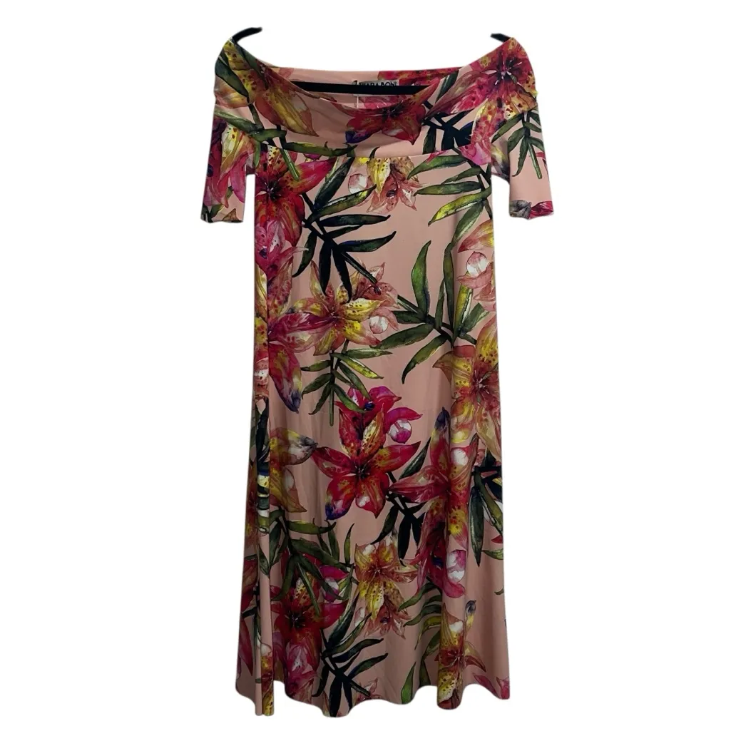 NWT Chiara Boni La Petite Robe Donata Off The Shoulder Tiger Lily Floral Dress - Image 2