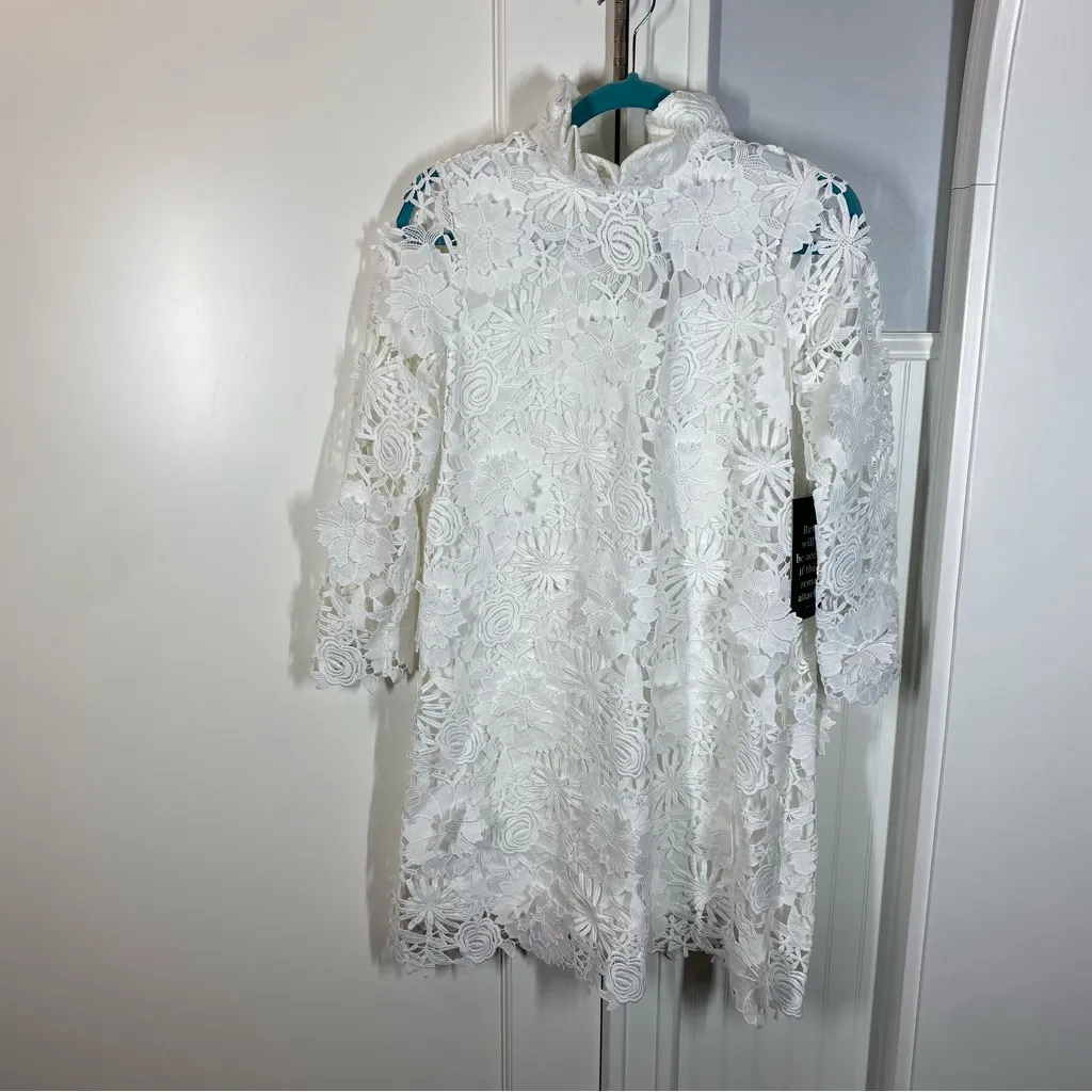 Tuckernuck Blanc Guipure Lace Daphne Dress white size small nwt honeymoon bridal - Image 2