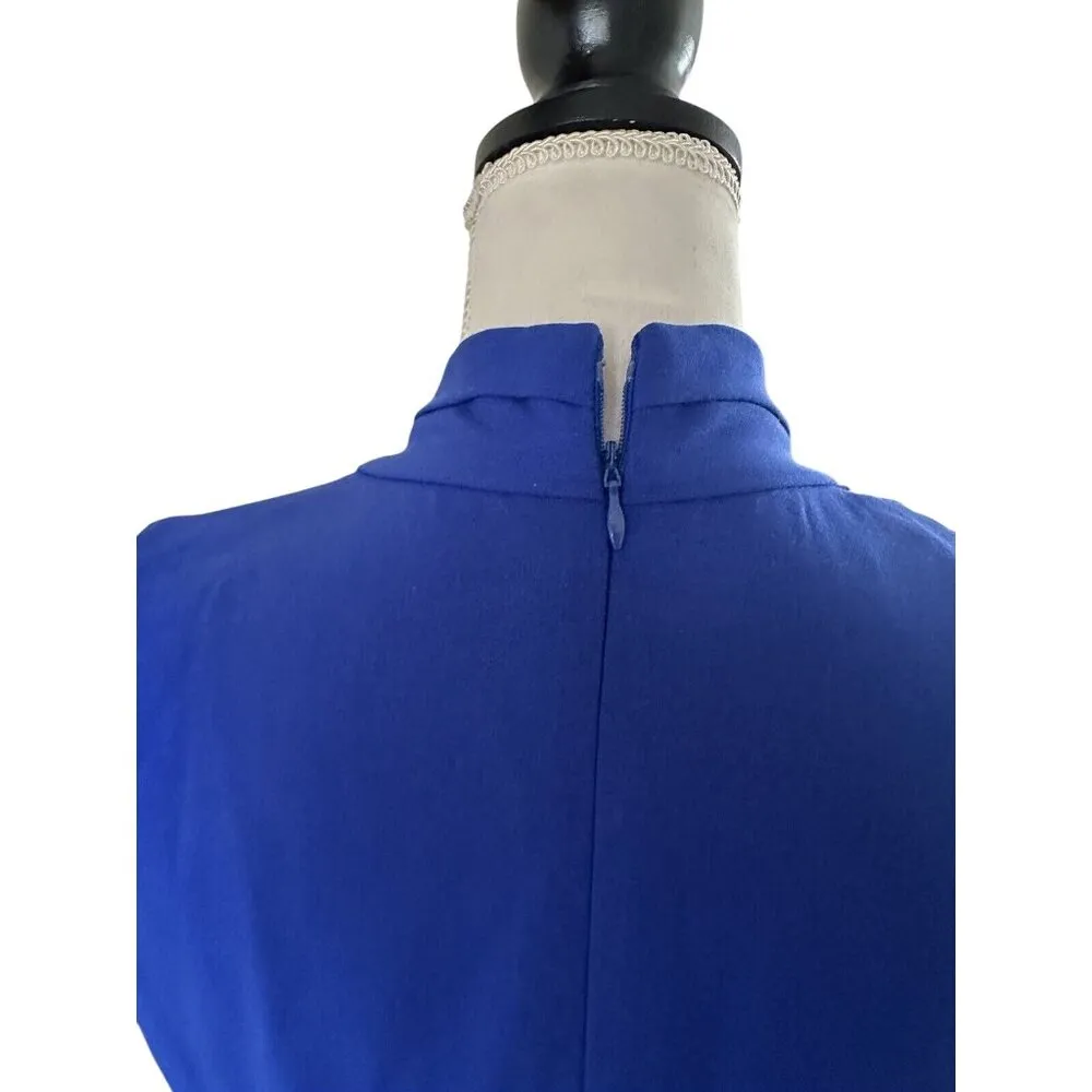 Calvin Klein Military Dress V Neck Belted Pleated Sleeveless Sz 0 Office Siren - Image 7