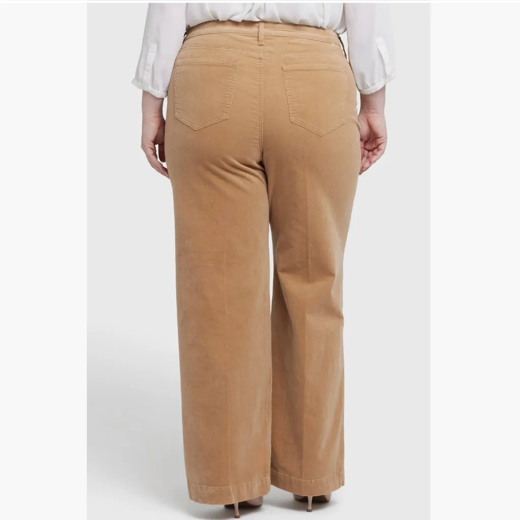 NWT NYDJ Teresa Corduroy Wide Leg Pants (Plus) 16W, SAND DUNE - Image 3