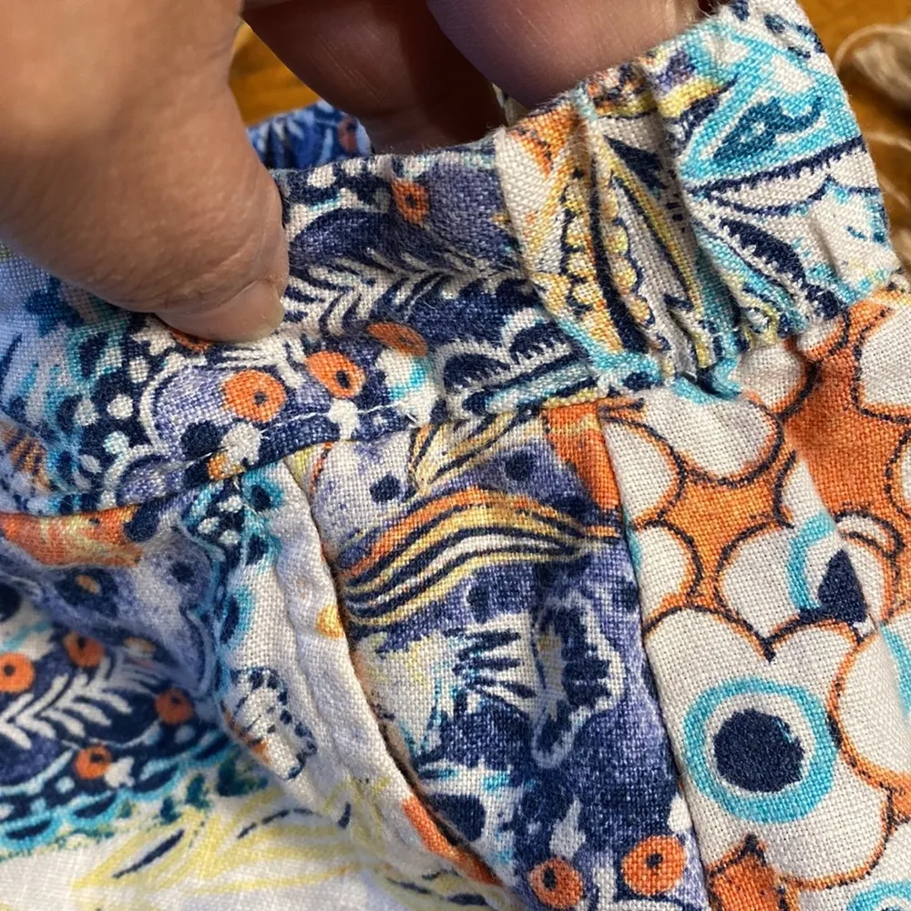 Chico’s Floral Print Elastic Waist Linen Pants Size L - Image 10