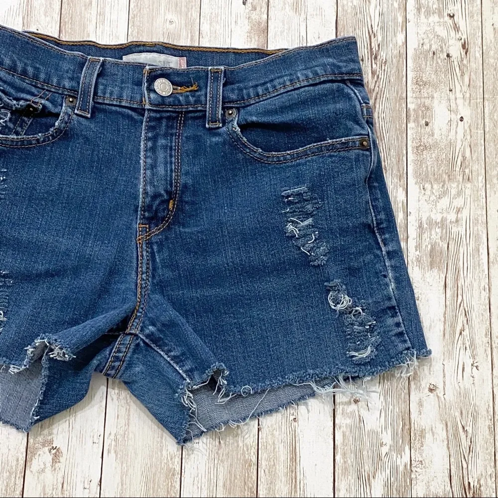 Levi’s 515 Custom Distressed Cutoff Denim Shorts 4 - Image 9
