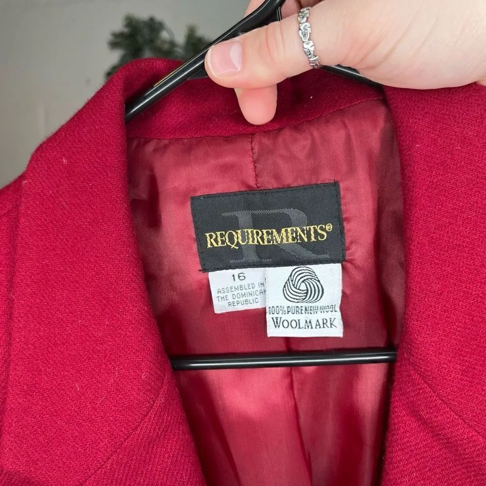 Requirements | women red wool blazer vintage oversized - Image 3