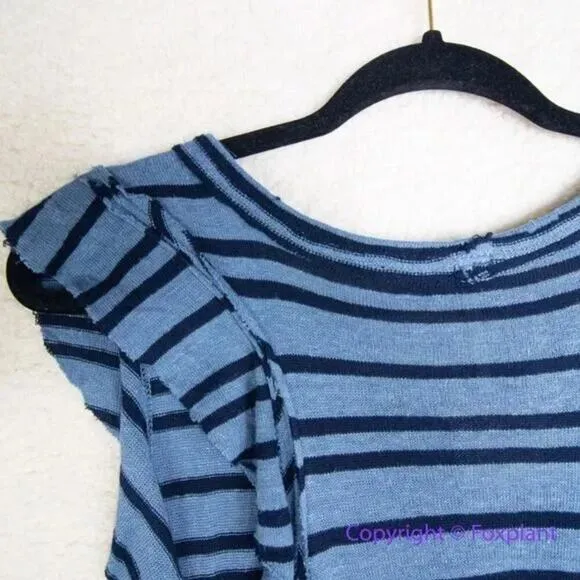 New! Free‎ People Between The Lines Tunic Top dress in blue , size L - Image 10