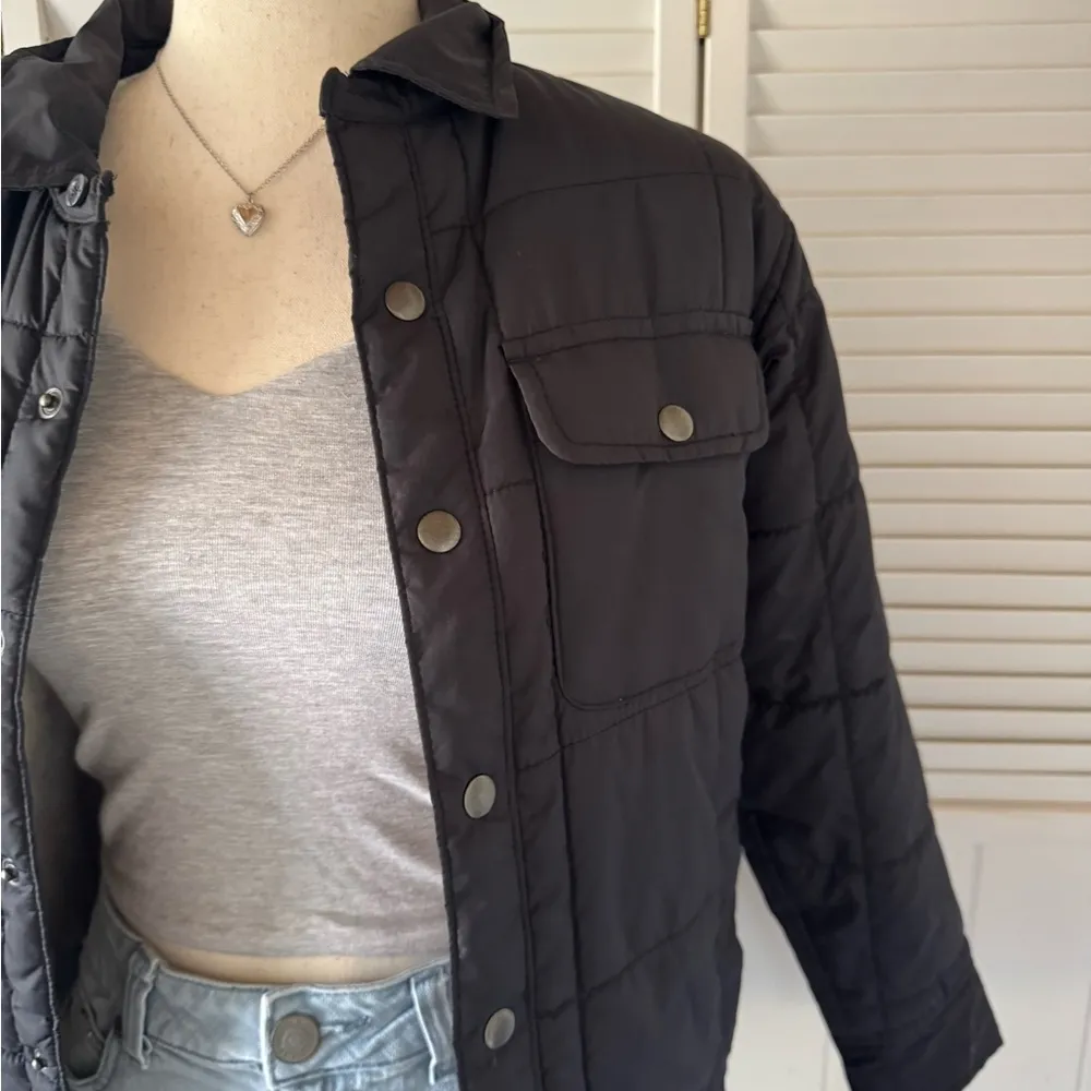 Old Navy  Puffer Button Jacket Black Coat - Image 2