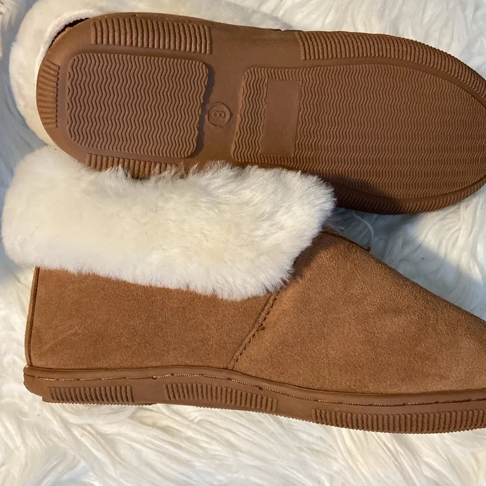 Sickafus Sheepskins Real Sheepskin Ladies Booties Size 8 Tan New - Image 10