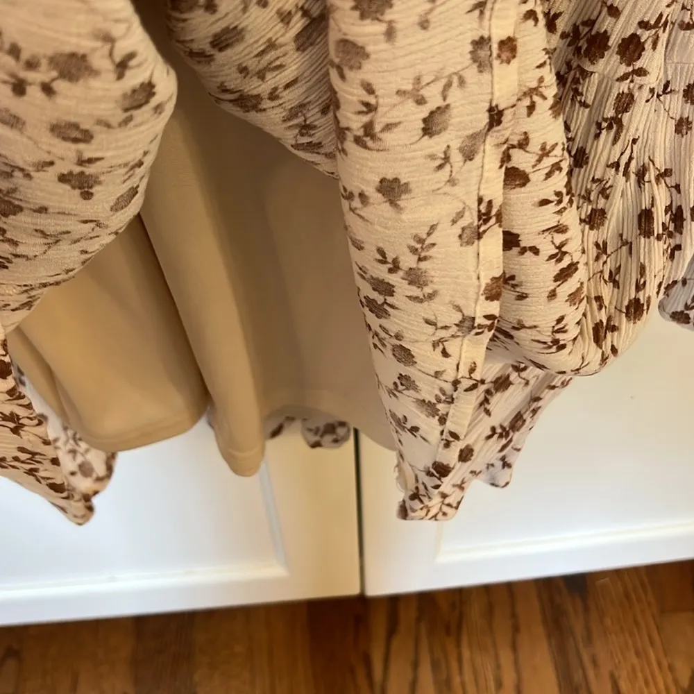 Altar’d State Wildflower Dream Dress Women Long Sleeve Flowy Babydoll large Brown - Image 6