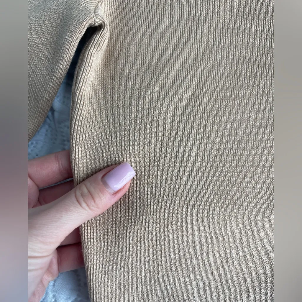 ZARA CAMEL KNIT CROPPED SWEATER M - Image 8