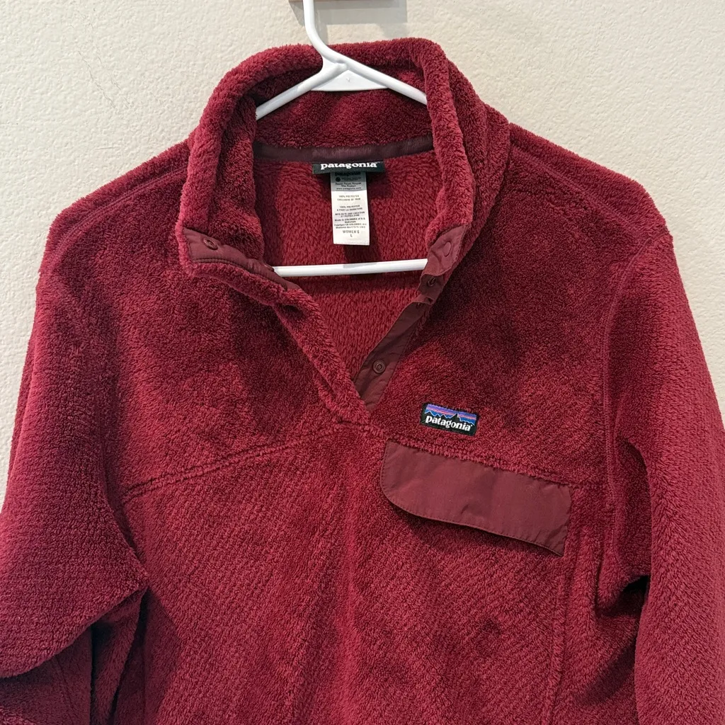 Patagonia Re-Tool Snap-T Maroon Fleece Jacket Size Large - Image 2