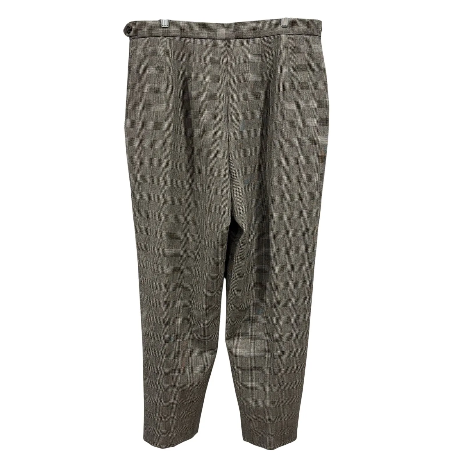 VTG 100% Wool Glen Plaid Trousers 90s Academia cozy winter, Women's size 20 - Image 5