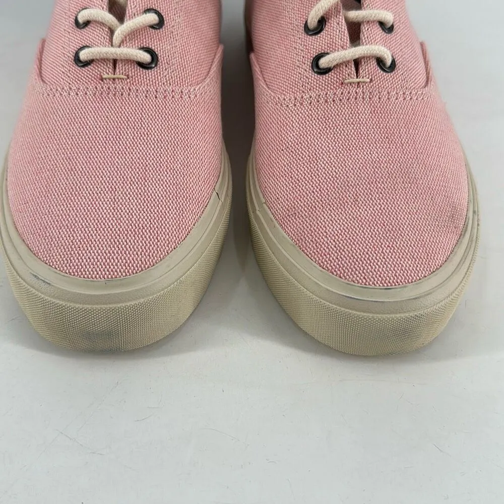 Sebago John Panama Women's Low Cut Lace Up Canvas Sneakers Pink White‎ Size 7 - Image 3