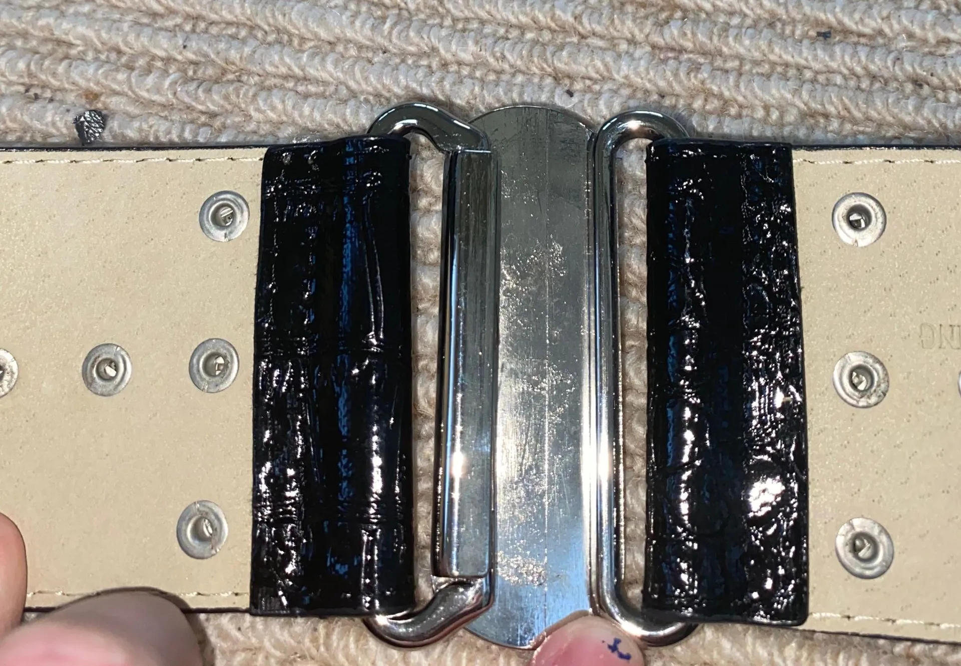 another line stretch silver metal studded belt - Image 5