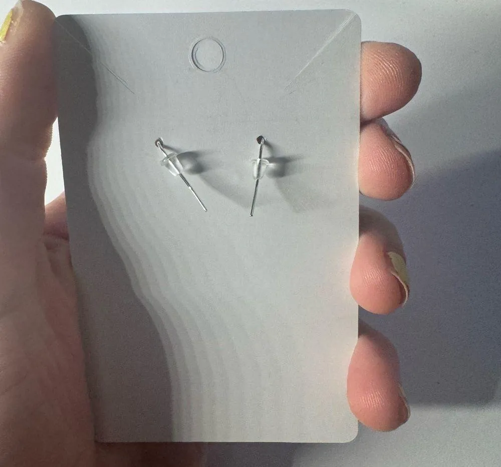 Purple lavender acrylic flower stainless steel hooks dangle earrings - Image 3