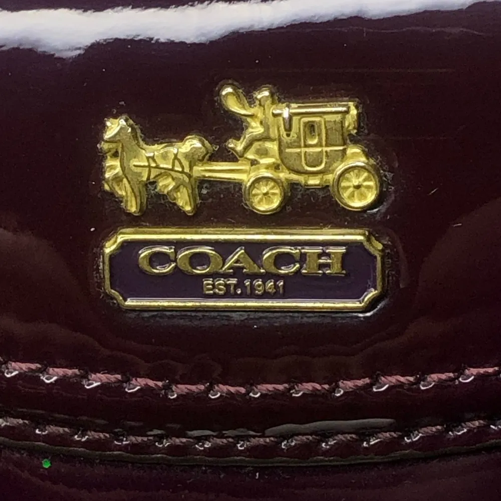 COACH Purple Patent Leather Full Zip Continental Wallet with Interior Coin Purse - Image 2