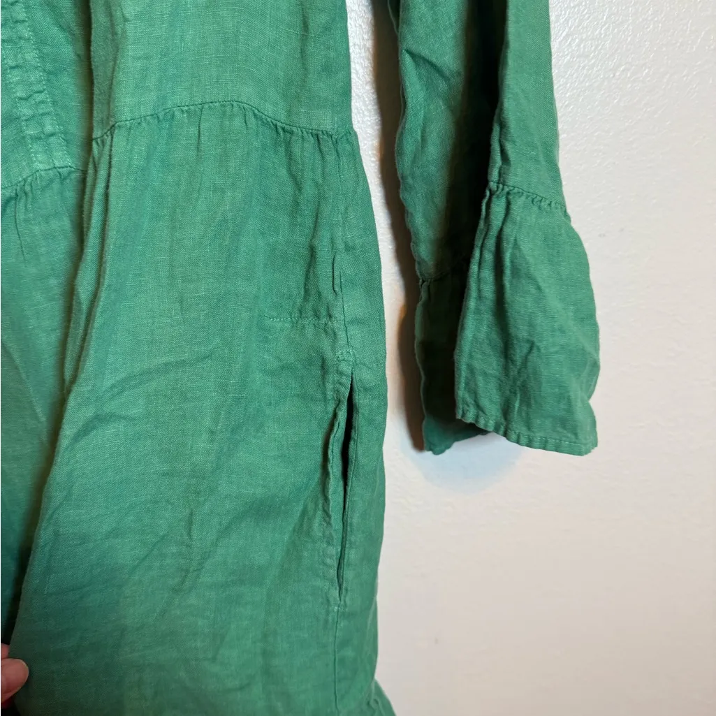VELVET BY GRAHAM & SPENCER‎ Aurora Linen Minidress Green Size L - Image 6