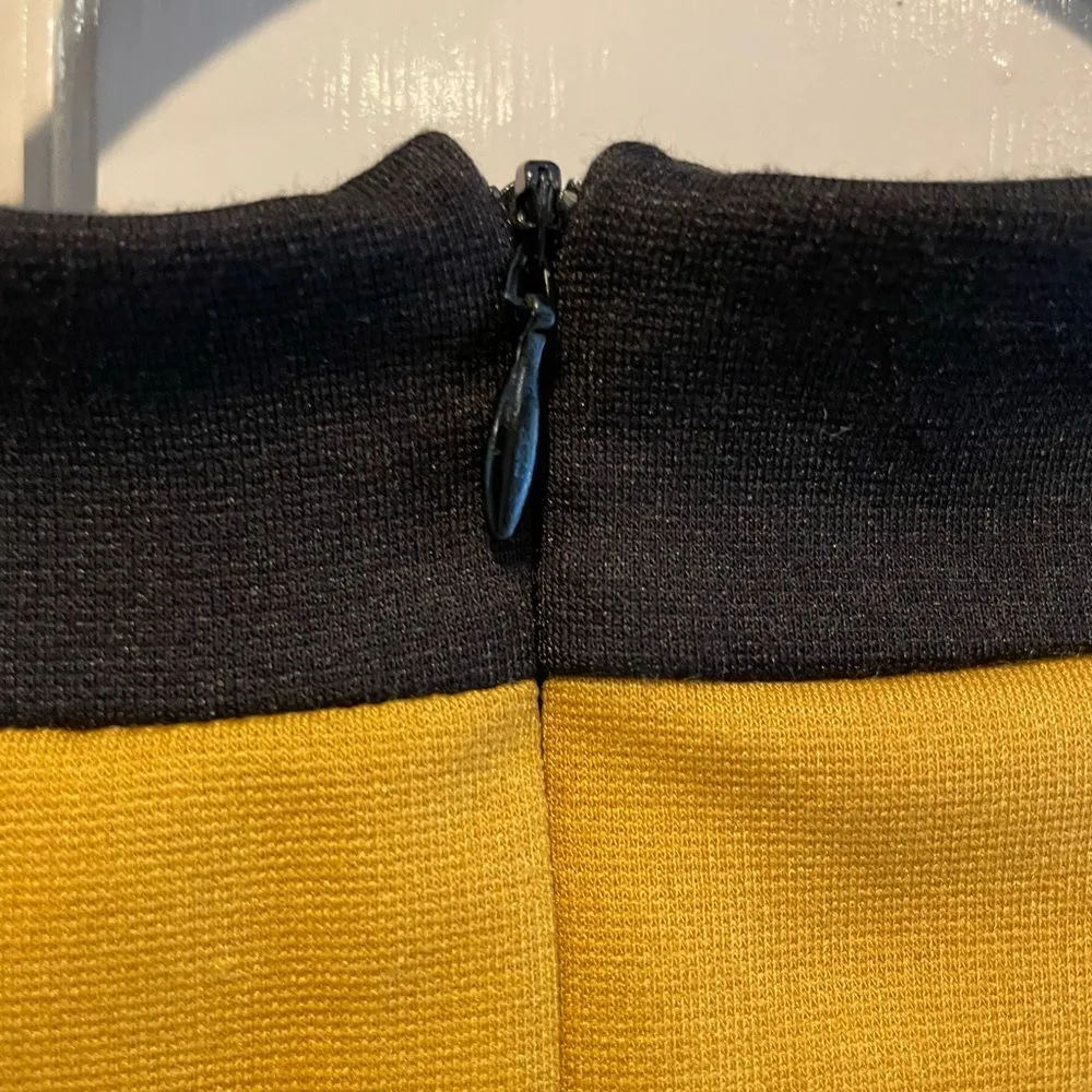 Emma & Michele Midi Color Block Sheath Dress Black & Goldenrod Ladies Size 10 - Image 3