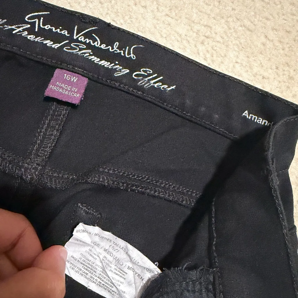 Gloria Vanderbilt Amanda All-Around Slimming Effect Black Pants in 16W Average - Image 5