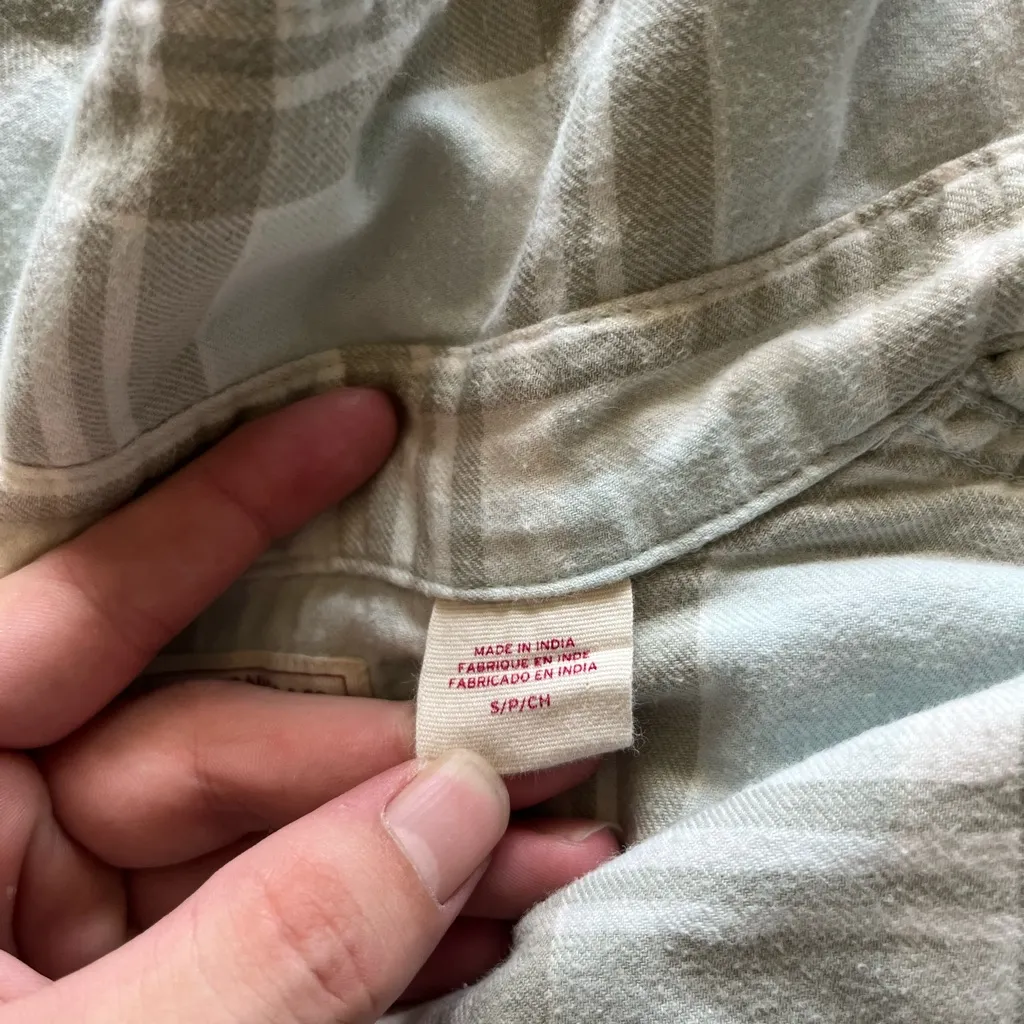 Levi’s Blue & Tan Plaid Western Button‑Up Shirt Sz S/P Casual Streetwear Over - Image 13