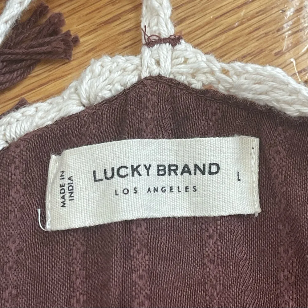 LUCKY BRAND Women's Crochet-Bodice Romper Jumpsuit shorts cotton Sz L - Image 11