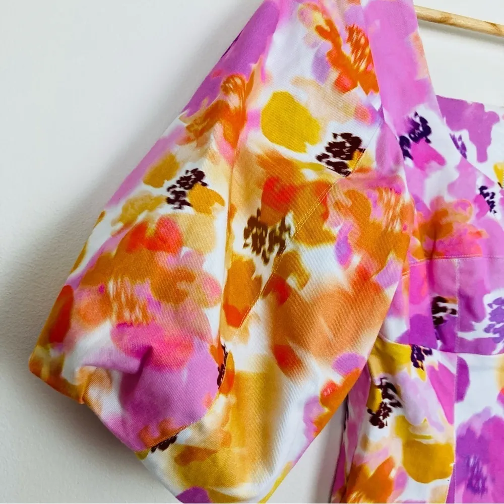 Nicolas “Lydia” Bassett print floral mini dress in purple, yellow, pink. Size 4 Purple - Image 6