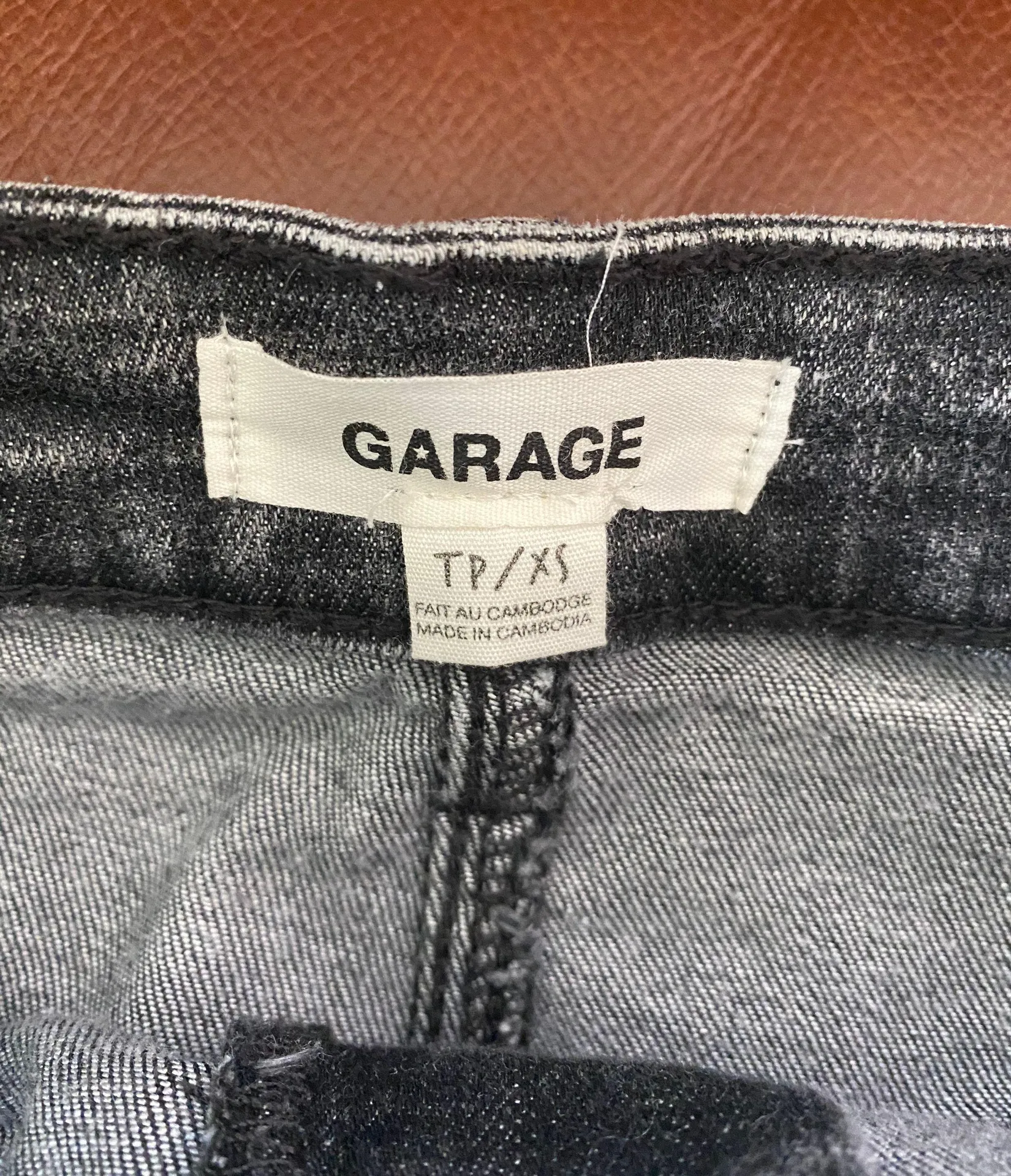 Acid Washed Black Jean Mini Skirt - Image 3