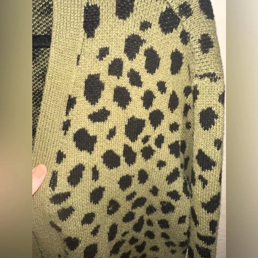Lucky Brand Leopard Long Sleeve Open Front Cardigan Large - Image 5