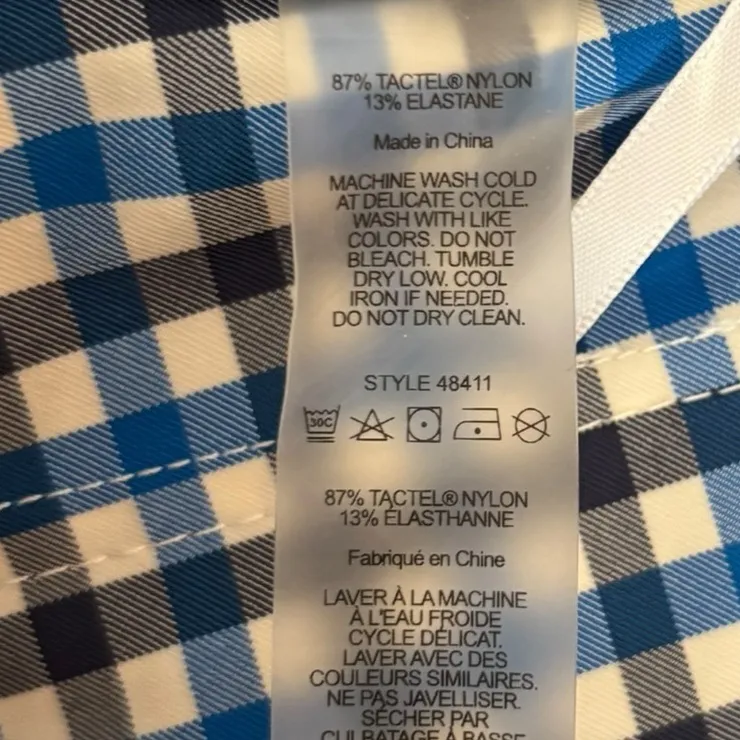 Tory Burch Tory Sport Pleaded Tennis Skirt Blue White Gingham Womens Size 6 - Image 10