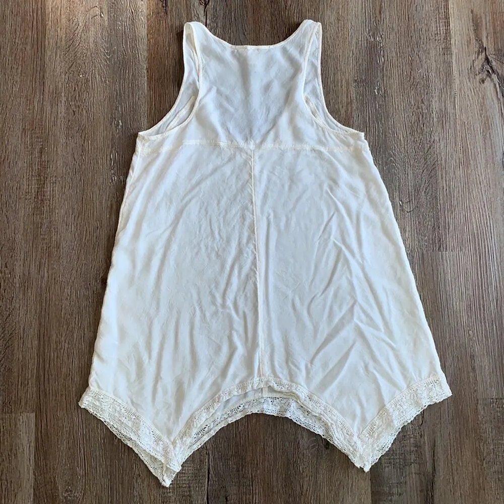 Sun & Shadow Boho Gypsy Summer Ivory Lace Tank S - Image 7