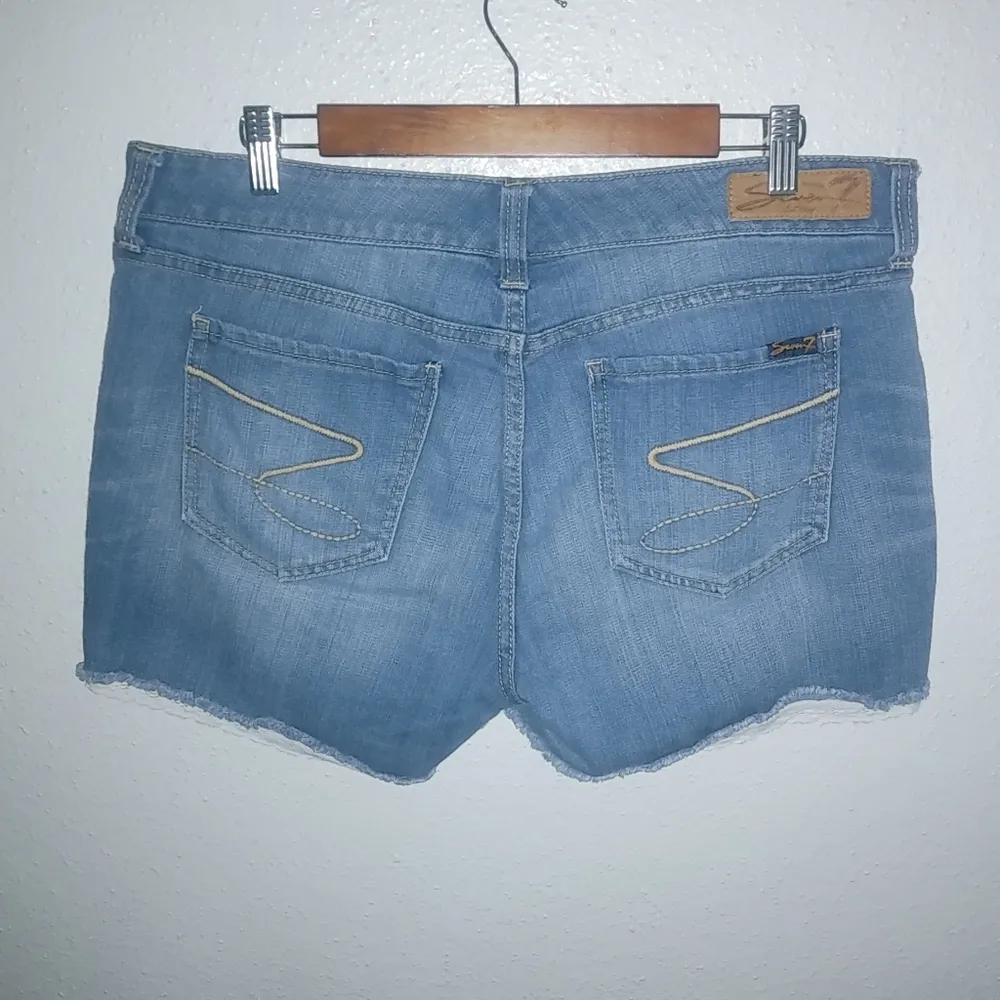 Seven7 14 36 Stitched Pocket Lace Trim Jeans Shorts Plus - Image 5