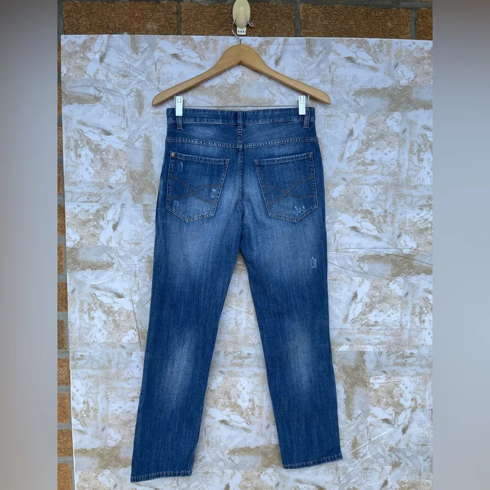 Brunello Cucinelli Low‑Slung Relaxed Jeans – Size 4, Medium Wash, Made in Italy - Image 5