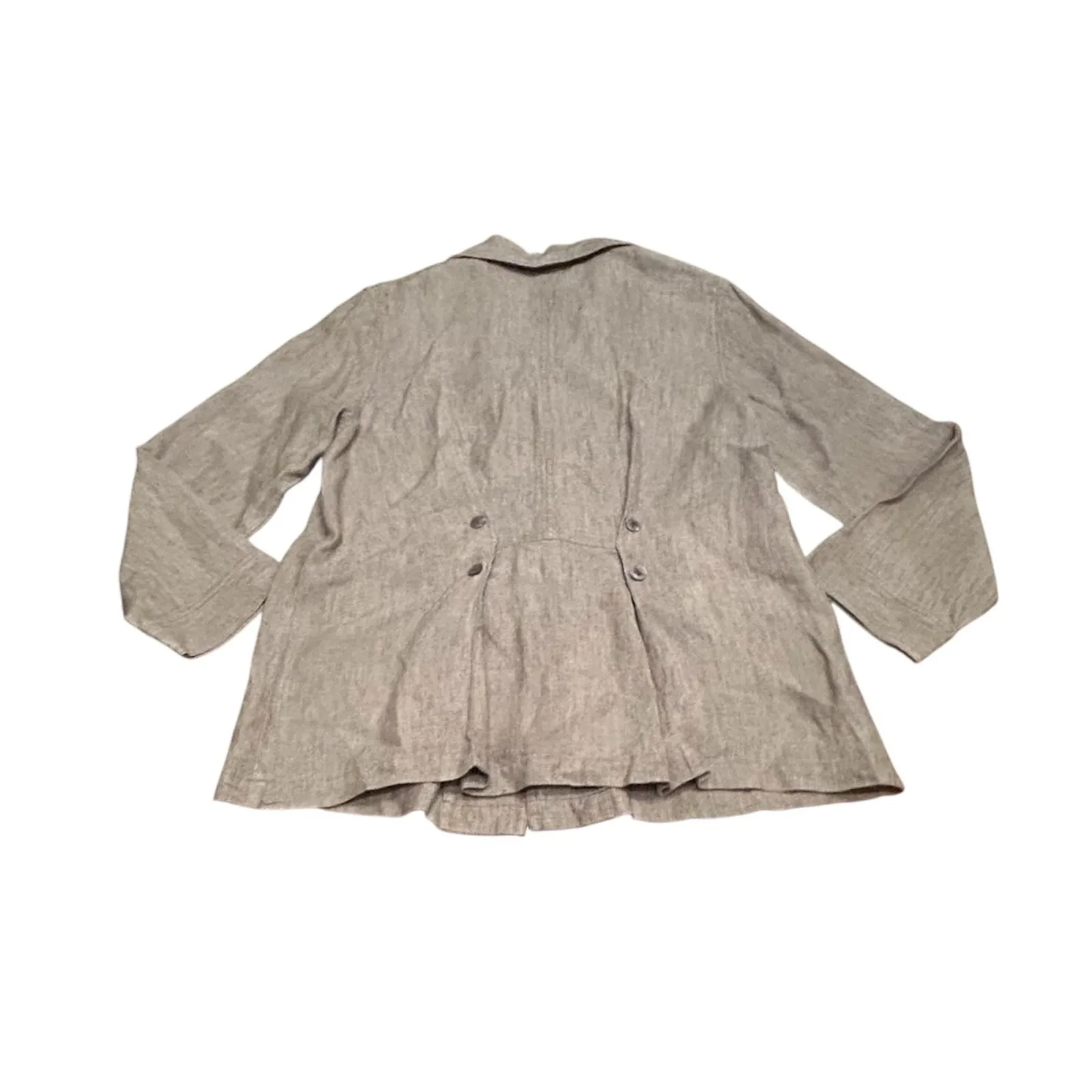 J Jill 100%‎ Linen Button Front Shacket Jacket Shirt Casual Top Embroidered Tan Size undefined - Image 2