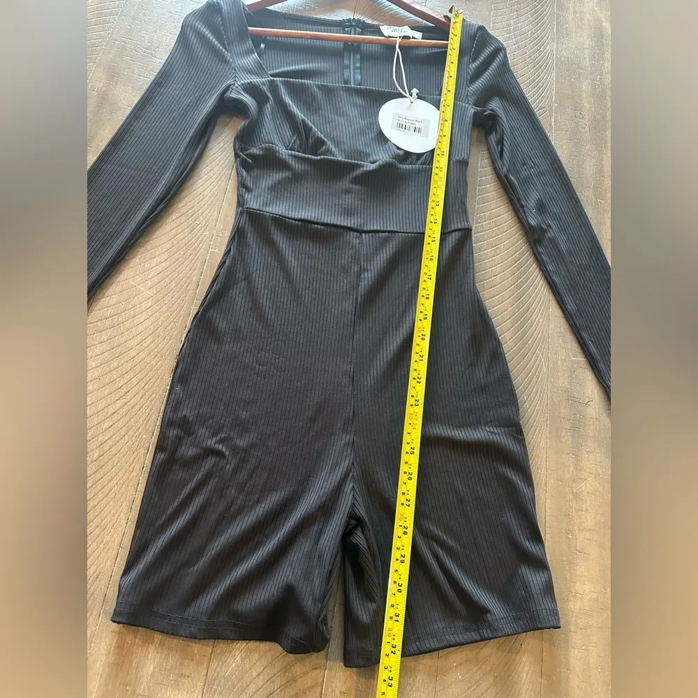 NWT Princess Polly Black Ribbed Sara Playsuit Romper size 4​​ - Image 12