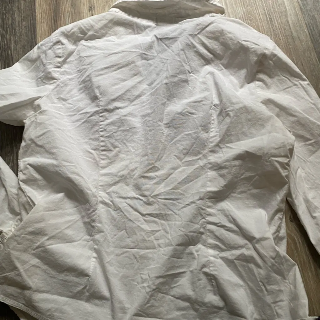 Y2K Milkmaid Ruched White Blouse Top XL‎ Coquette Feminine Indie Sleaze Bohemian - Image 7