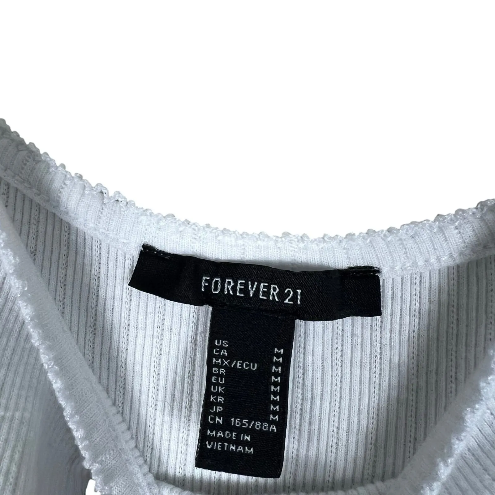 Forever 21 Tank Top Womens M White Bad Gal Heart Ribbed Crop Y2K Retro Coquette - Image 5