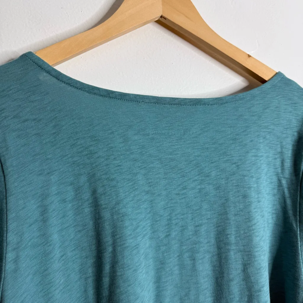 Soft‎ Surroundings Parisian Poet Top Teal Size XL Scoop Neck 3/4 Sleeves Casual - Image 10