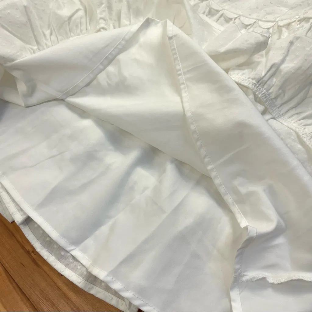 Altar’d State Ava Clip Dot Dainty Bow Fit Flare Mini Dress White Large New - Image 9