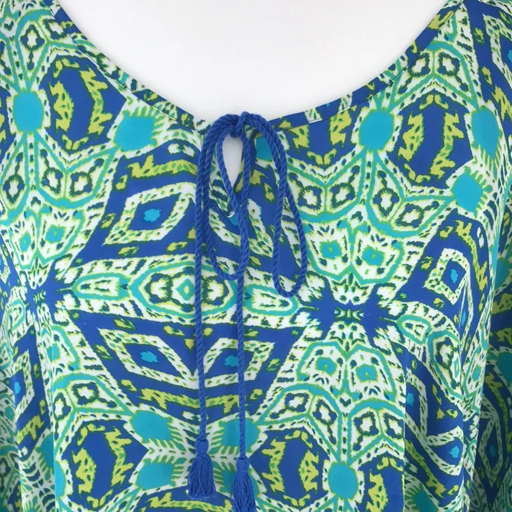 Jones New York Blue/Green Poncho sz S - Image 2