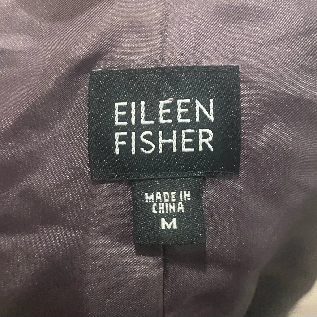 Eileen Fisher Silk Quilted Jacket Lined Size M Medium Purple Plum - Image 5