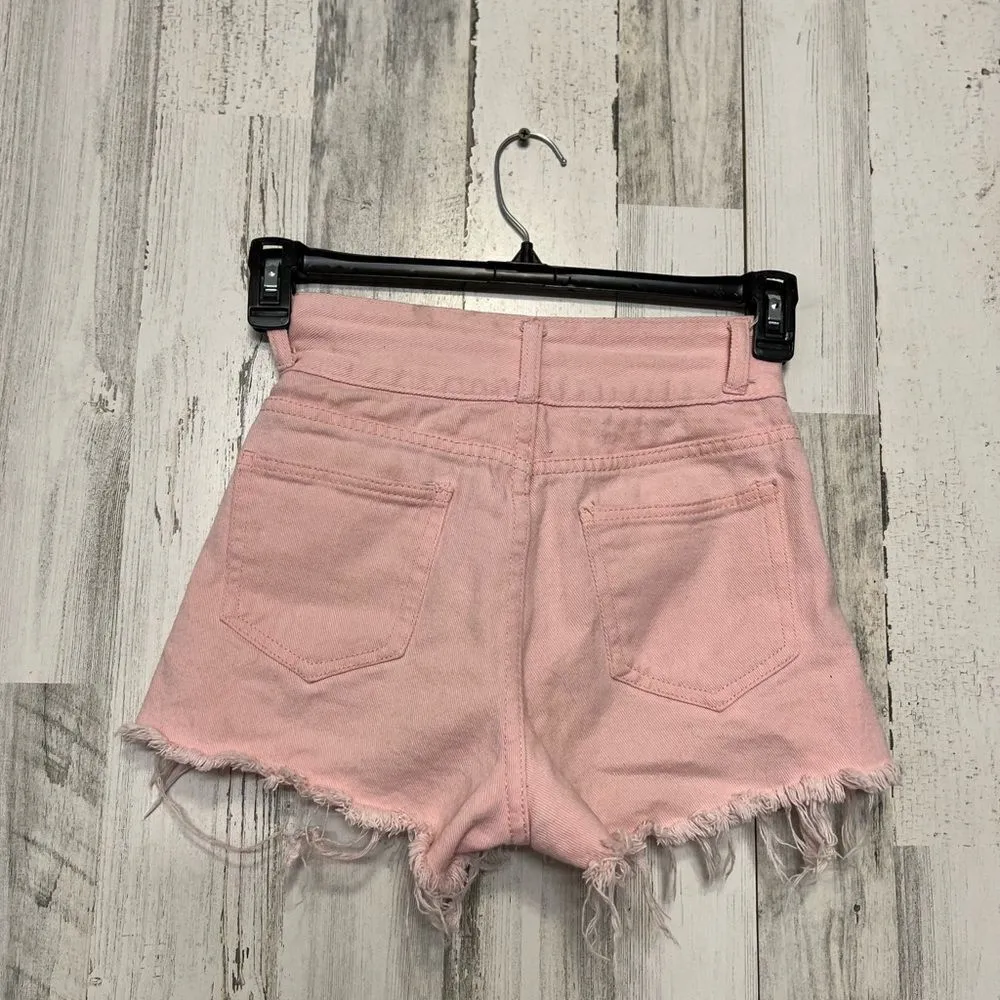 Pink jean shorts Pink - Image 2