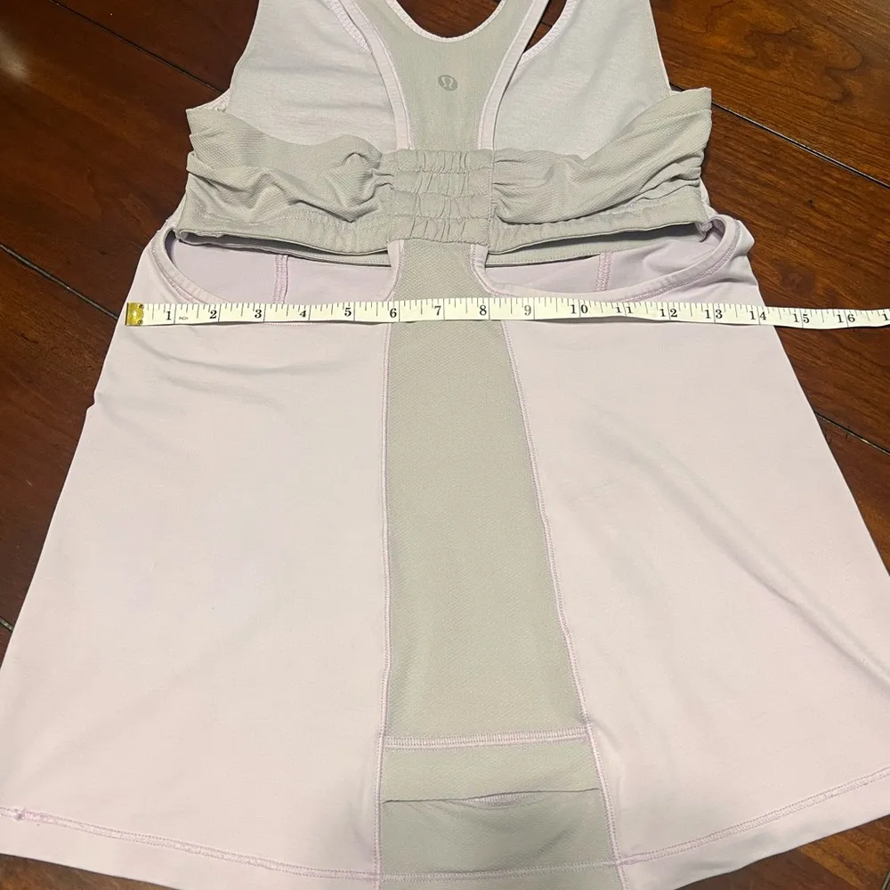 Lululemon Tank Top Size 6 Purple Gray Tone It Racerback Shelf Bra Yoga Running - Image 5