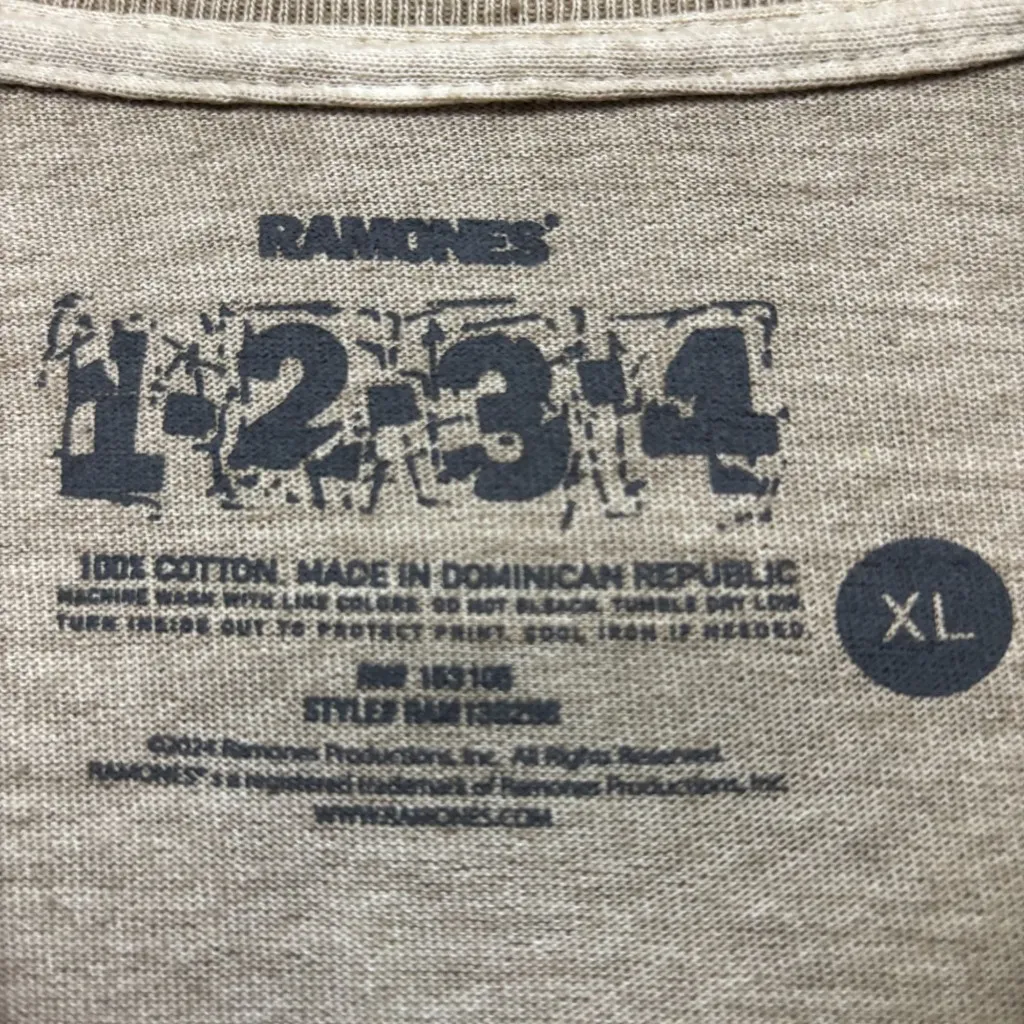 The Ramones Belgium Rock Show Art Oversized Punk Band T-Shirt Size Extra Large - Image 4