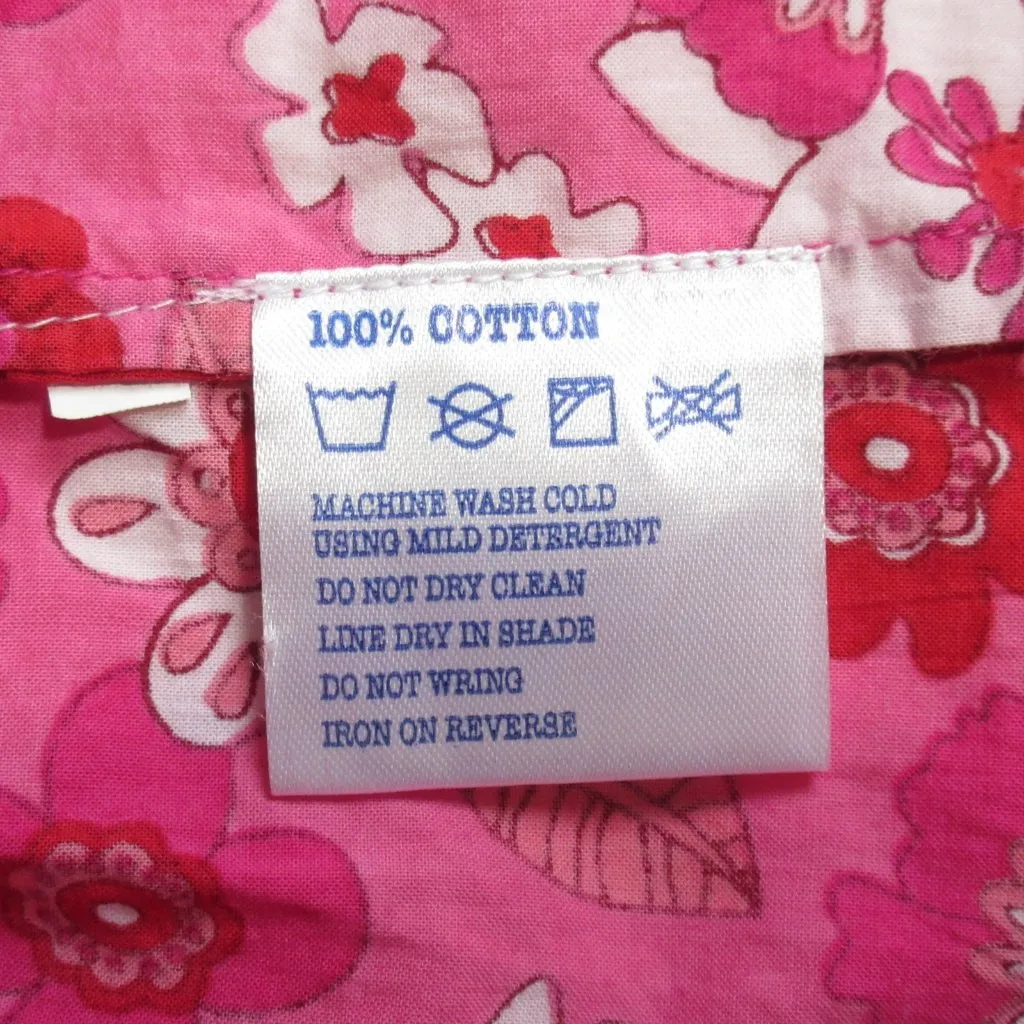 PINK CITY PRINTS Rah Rah in 70's Strawberry Pink Floral Cotton Maxi Dress S - Image 5