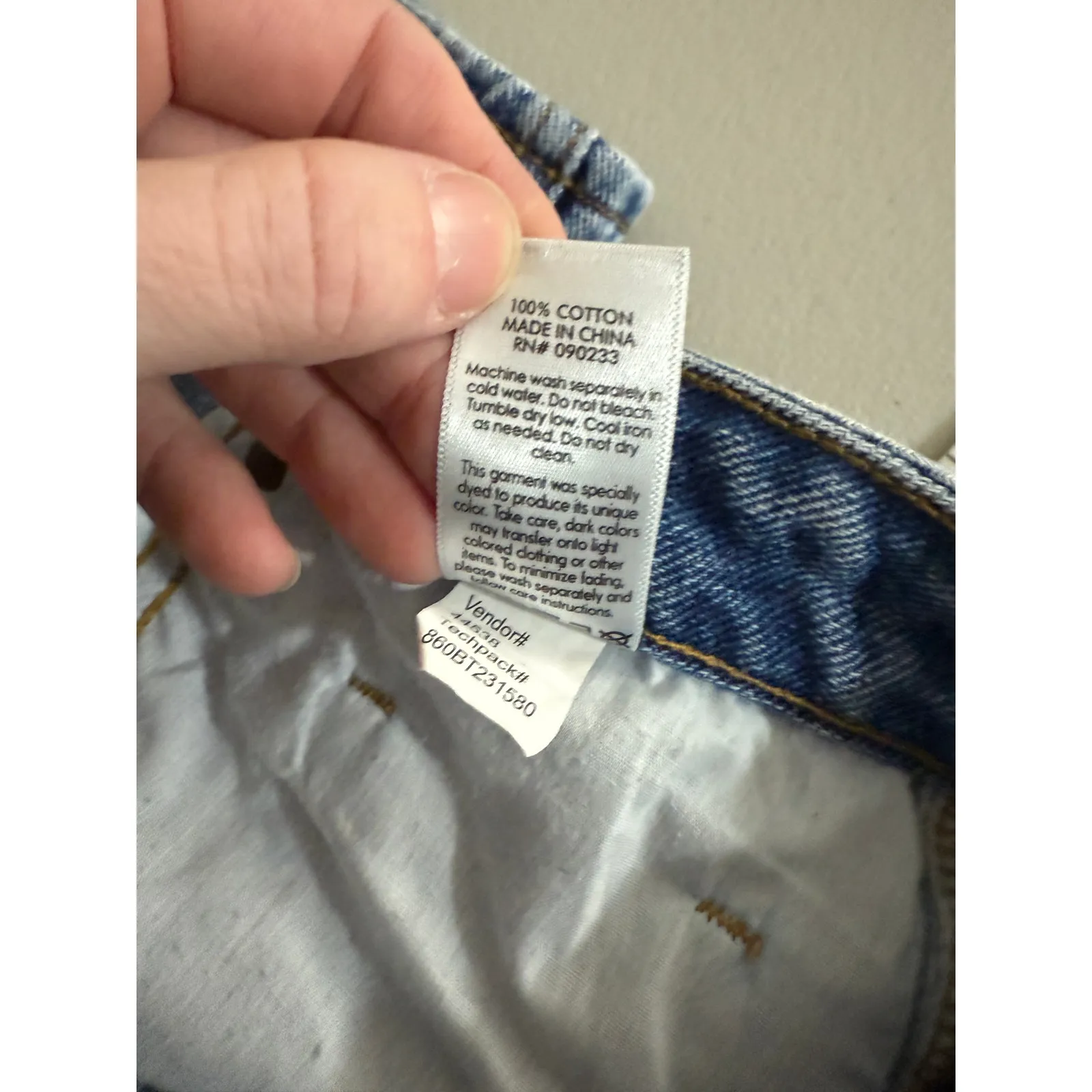 Pacsun 100% Cotton Denim 90's Boyfriend High Rise Relaxed Wide Leg Blue Jeans 27 - Image 5