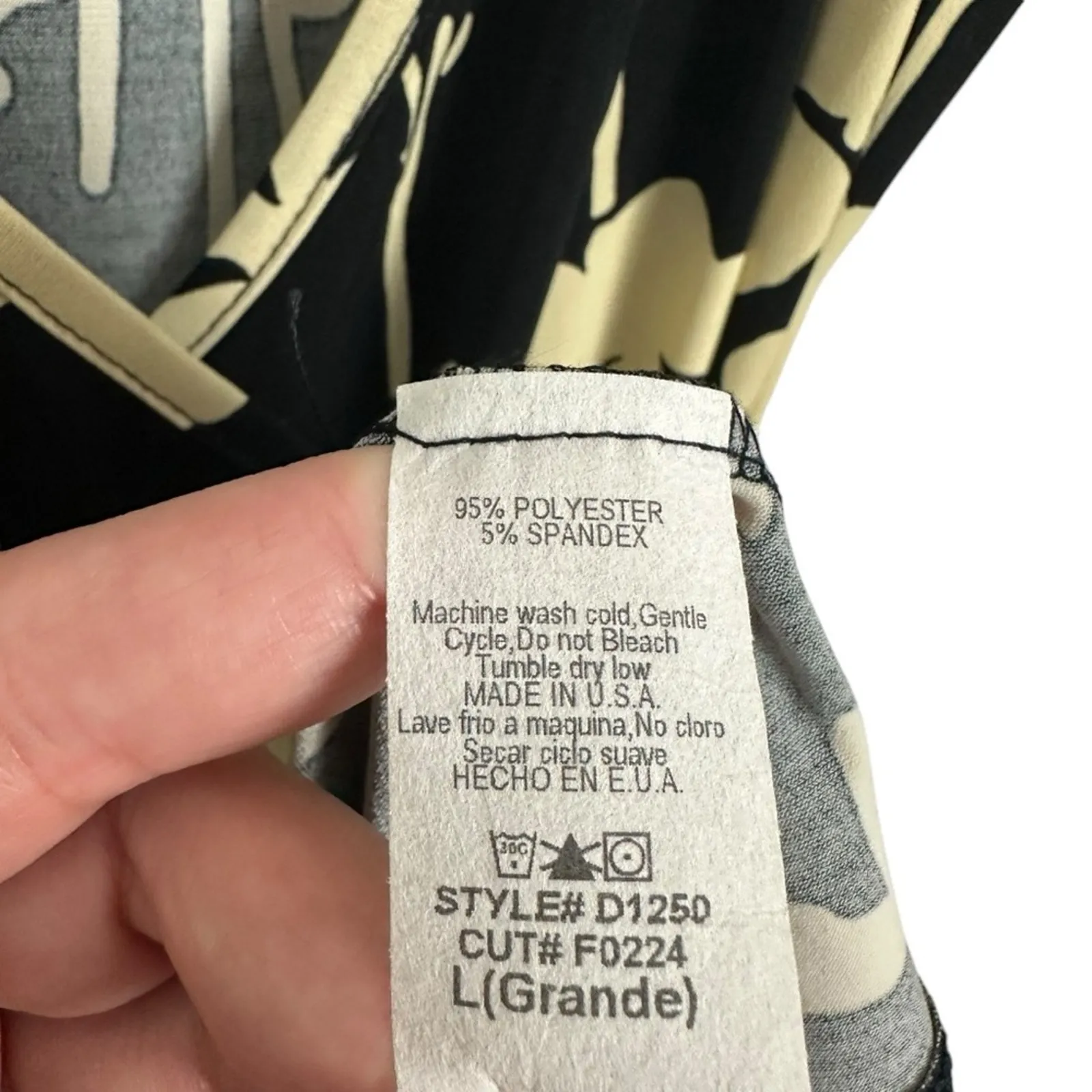 Vintage Forever21 Jersey Wrap Dress Black Floral Junior's Lg Deadstock NWT Boho - Image 10