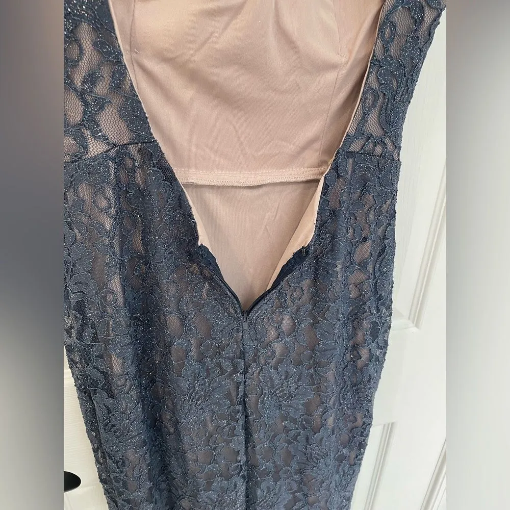 City Triangle Dark Navy Blue Sequin Sparkle Maxi Formal Gown Women’s Size S/4 - Image 7