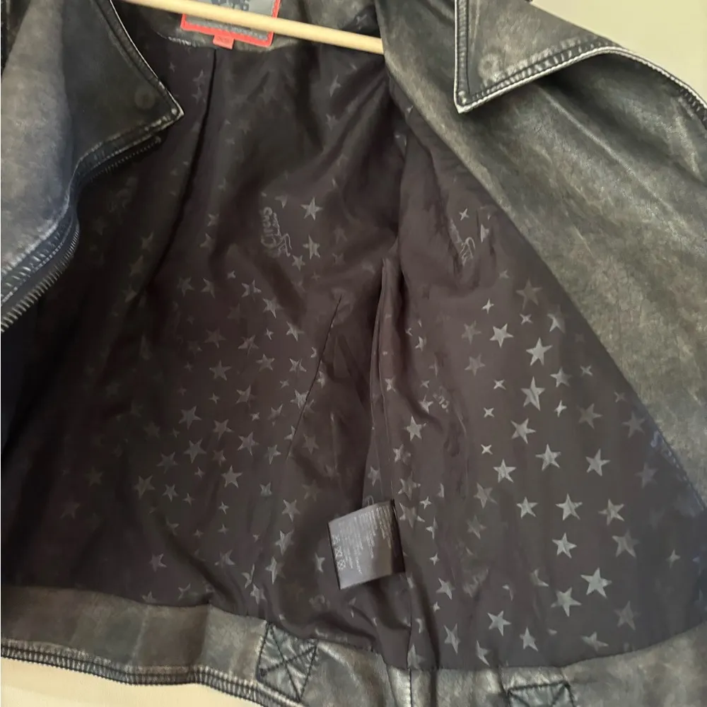 Circus by Sam Edelman Black Distressed Faux Leather Jacket - Image 5