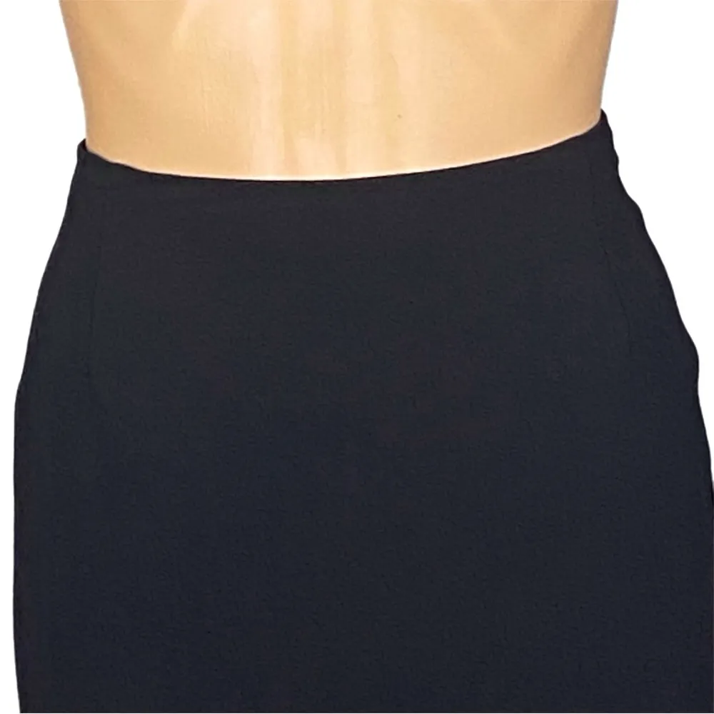 Valentino S.p.A. 100% Virgin Wool black Midi Skirt with back slit Size 12 EUC - Image 2