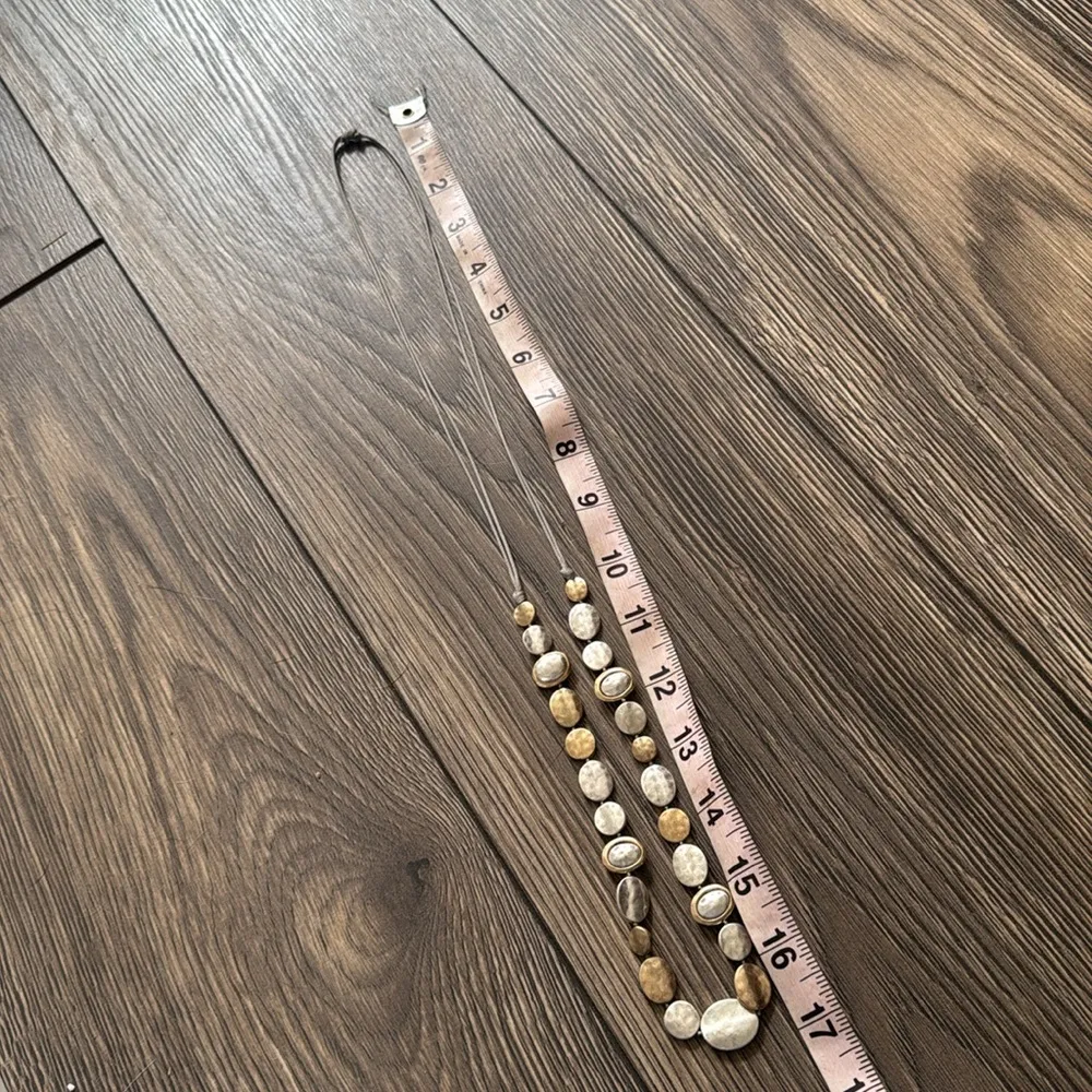 None Elegant mixed metal Gold and Silver adjustable Necklace - Image 7