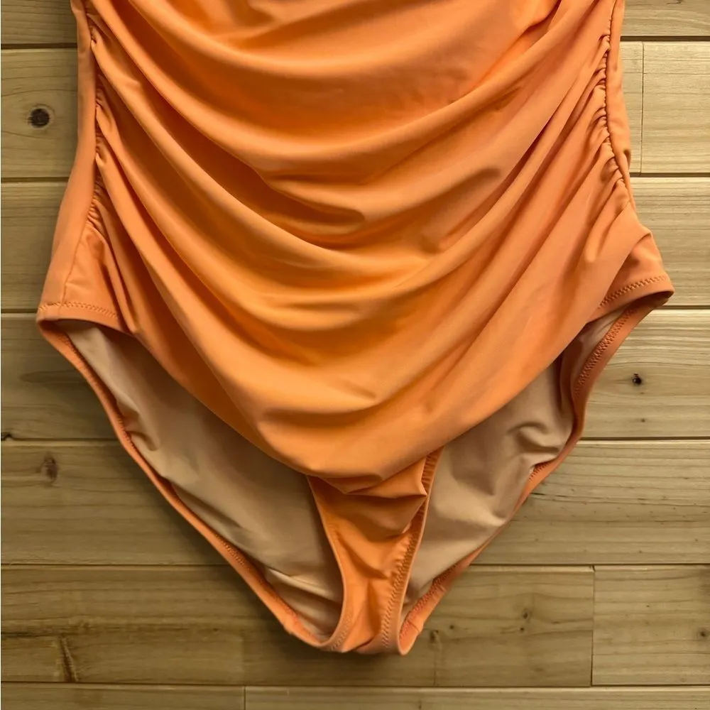 J. Crew Factory Size XLarge Strapless Bandeau Salmon One Piece Swimsuit Orange - Image 5
