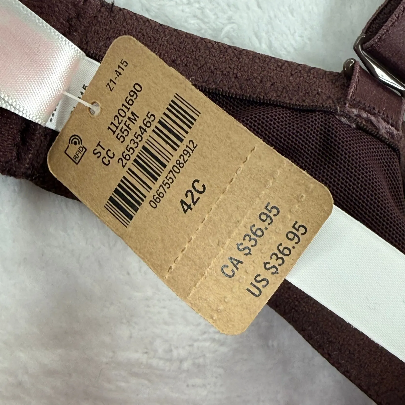 PINK Victoria's Secret Wear Everywhere Push Up Bra Deep Plum Size 42C Brown - Image 6